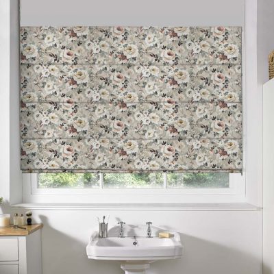 FLORAL-TAUPE-Roman-Blind